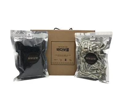 [바다보물] 고급 저염 멸치 자른 미역 선물세트