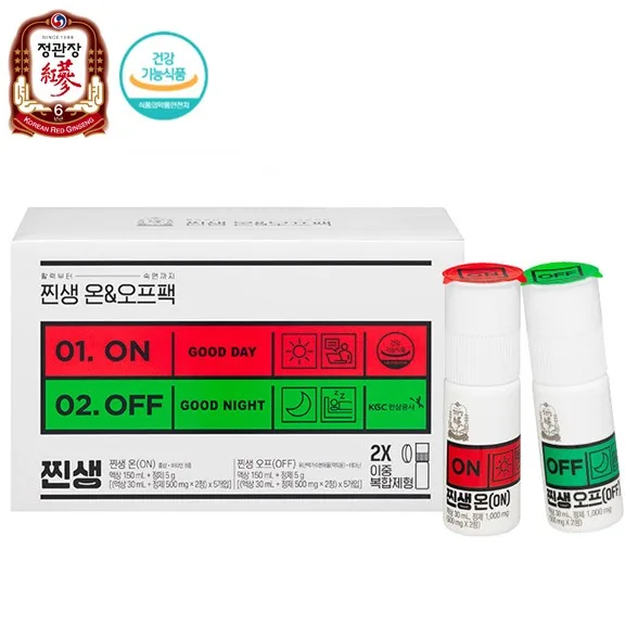 [정관장] 찐생 온앤오프팩 (온 5병 + 오프 5병, 이중제형) + 쇼핑백 (협의된 폐쇄몰만 공급가능)