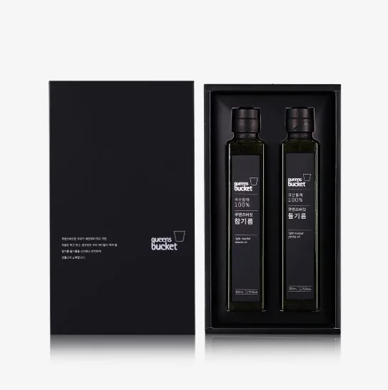 [쿠엔즈버킷] 들기름 x 유기농간장 200ml 2종세트 + 쇼핑백 (백화점 판매용)