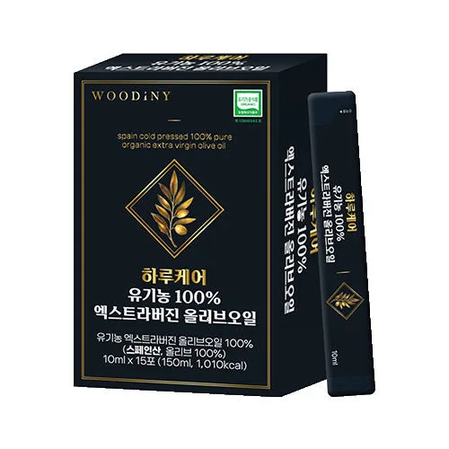 [우디니] 하루케어 유기농 100% 엑스트라버진 올리브오일 스틱 10ml x 15포