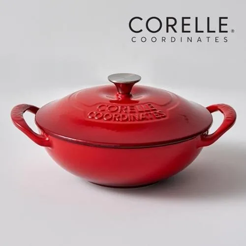 [코렐] 코디네이츠 무쇠 스칼렛 레드 22cm 웍냄비