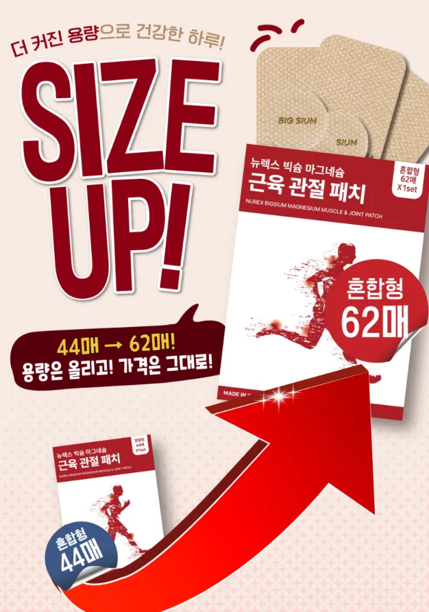 상품코드 : BSH009 빅슘 마그네슘 패치 62매