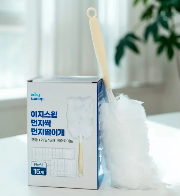 [이지스윕] 먼지싹 먼지털이개 핸들 + 리필 15개, 1세트