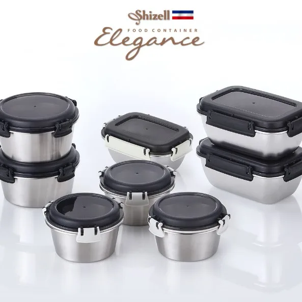 [쉬젤] 엘레강스 푸드컨테이너 종합8종세트A (원형 350ml-3EA / 550ml-2EA 사각 550ml-1EA / 850ml-2EA)