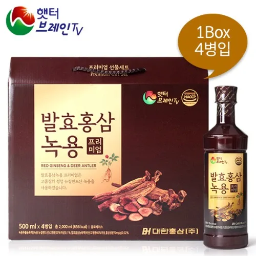 [대한홍삼] 발효홍삼 녹용 프리미엄 (500ml x 4병입)