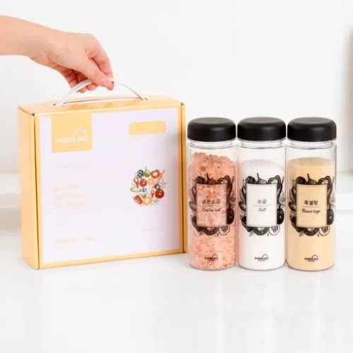 [포슬링] 다용도 양념통 500mlx3P 세트 Tritan (개별박스 +선물박스+라벨 스티커) (PSL-500T-3PSET)