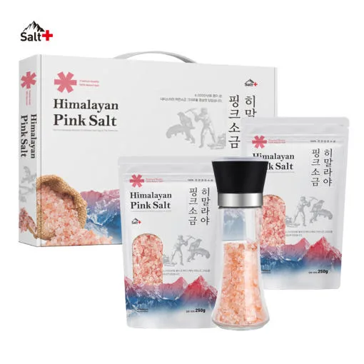 [솔트플러스] 핑크솔트 3종세트 (핑크솔트 그라인더100g, 핑크솔트 파우치 250g*2EA)