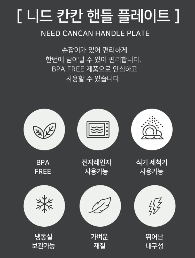 상품코드 : NDN002 국산 4칸 손잡이 미니컵홀더 식판 나눔 접시 (사각/원형)