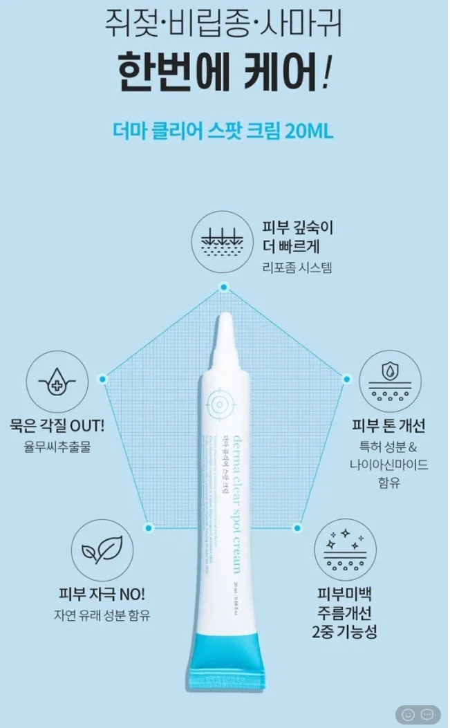 상품코드 : DD004 담다다담 쥐젖 크림 더마클리어스팟크림_20ml (카톤발주용)