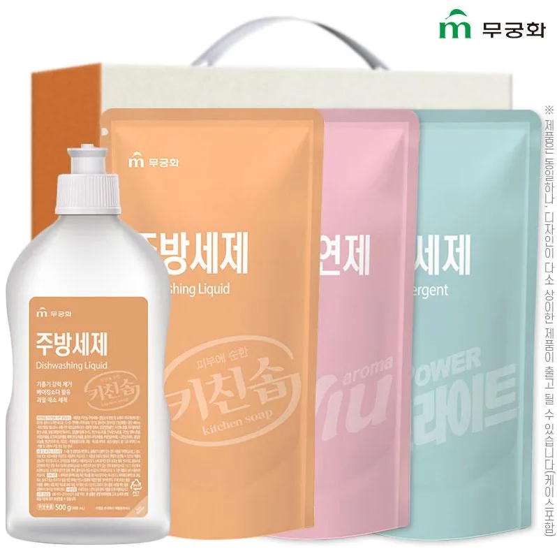 무궁화 4종3호(주방500용기,주방300리필,섬유300리필,액체300리필) (낱개발주용)