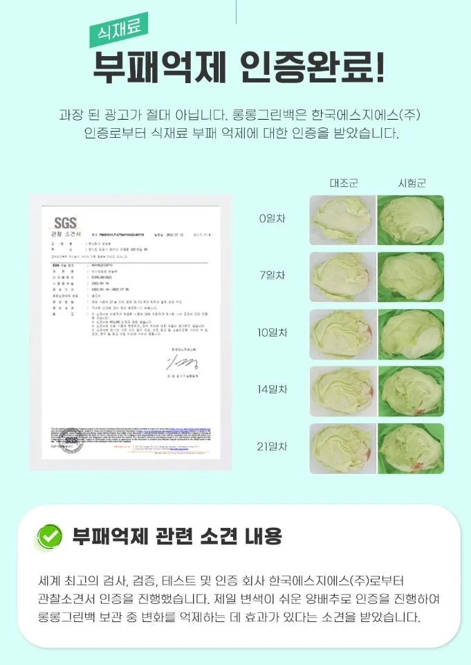 상품코드 : ASL003 저장혁명 신선보관 마법 롱롱그린백