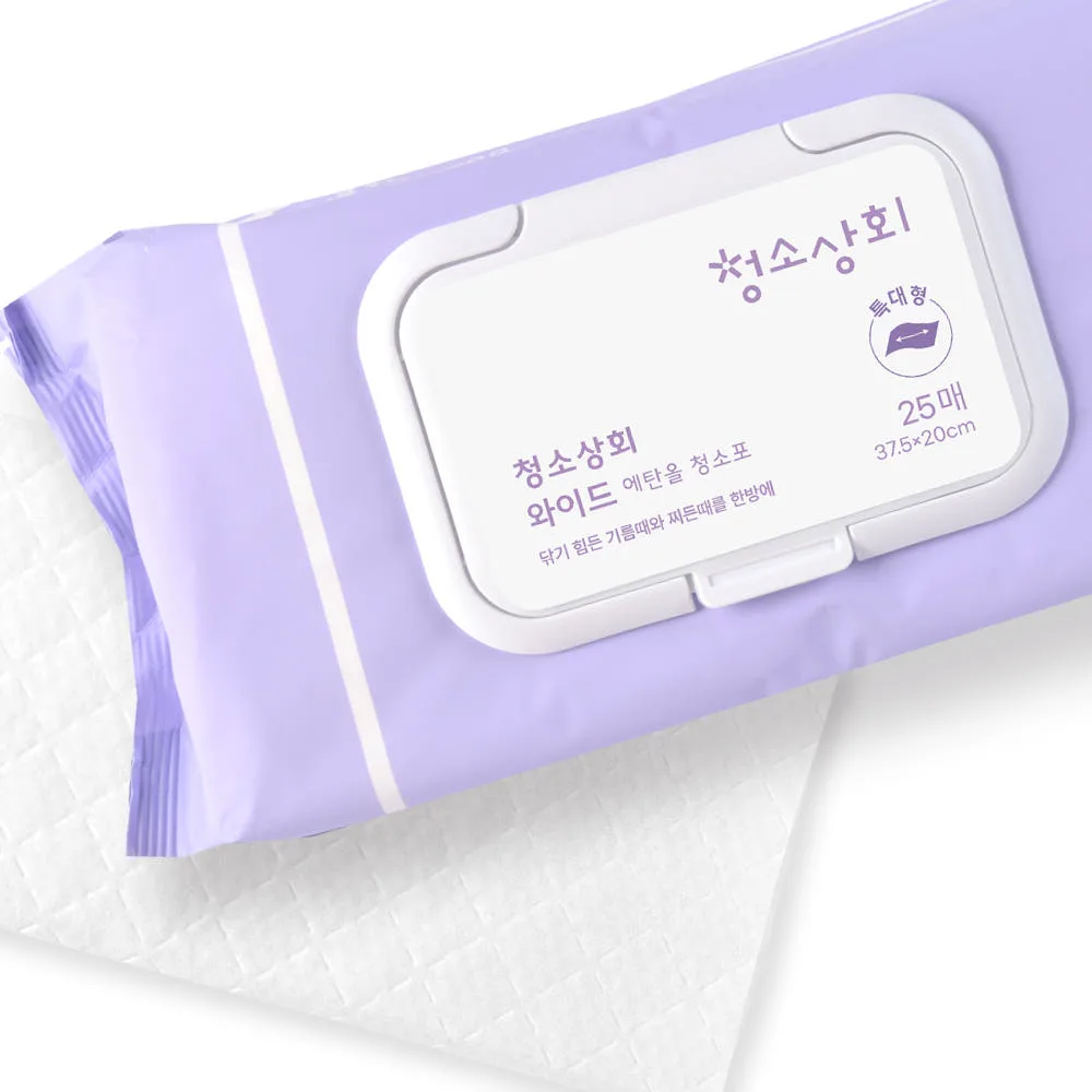 청소상회 와이드 에탄올 청소포 (캡형) / 특대형 25매입